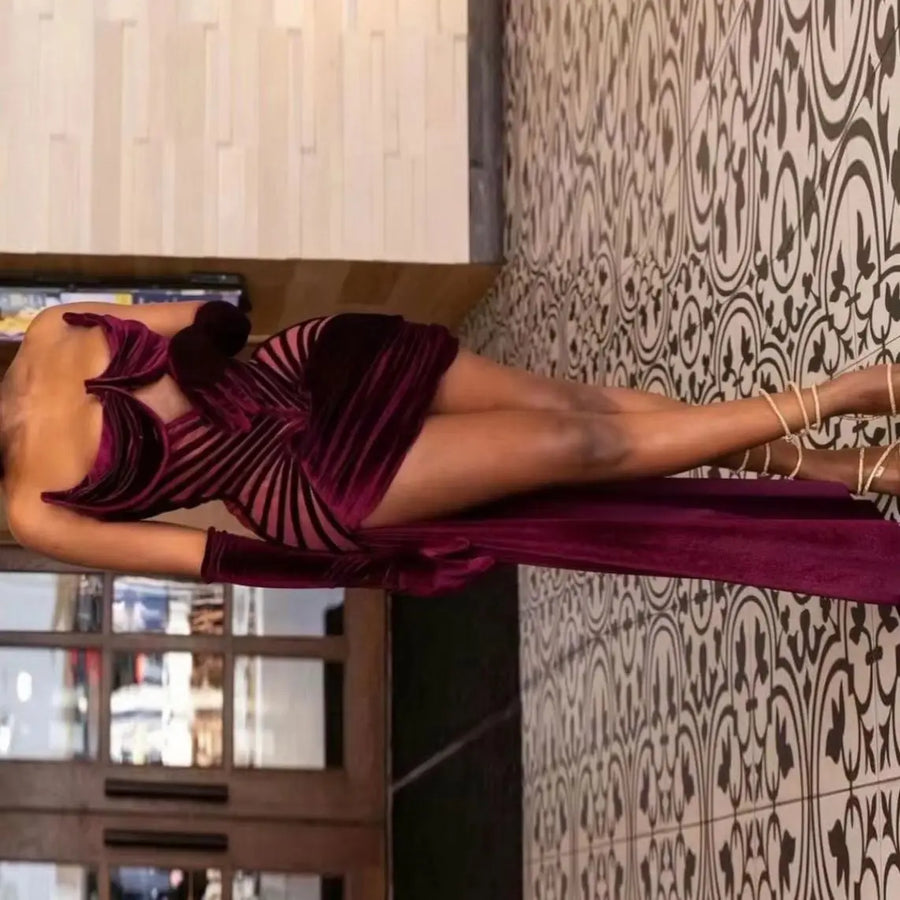 South African High Low Formal Party Dress Without Gloves Aso Ebi Style Sleeveless Short Evening Gowns Sexy Velvet Prom Dresses