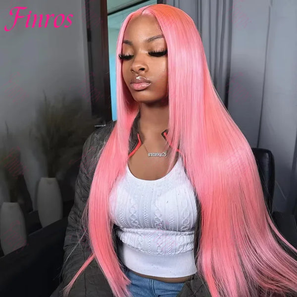Bone Straight 13x6 HD Light Pink Lace Front Wigs Human Hair For Women Brazilian 613 Color 13x4 Lace Frontal Wig Pre Plucked 200%