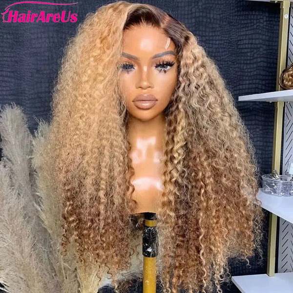 Highlight Curly Wigs 13x6 Lace Front Human Hair Wig Honey Blonde Deep Wave 13x4 Hd Lace Wigs Remy 4x4 Human Hair Wigs For Women